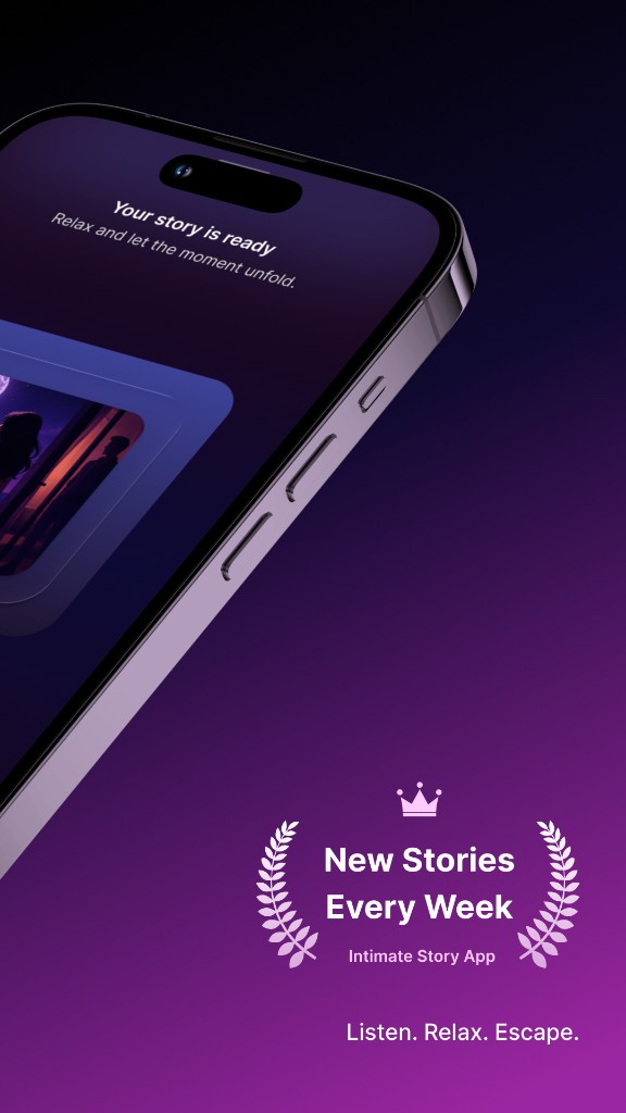 Story ready card inviting you to relax and listen